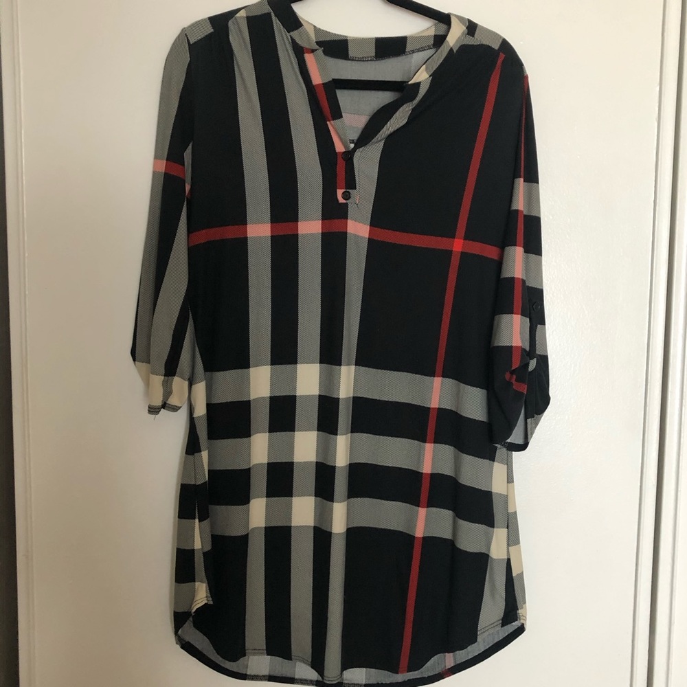 Plaid tunic dress